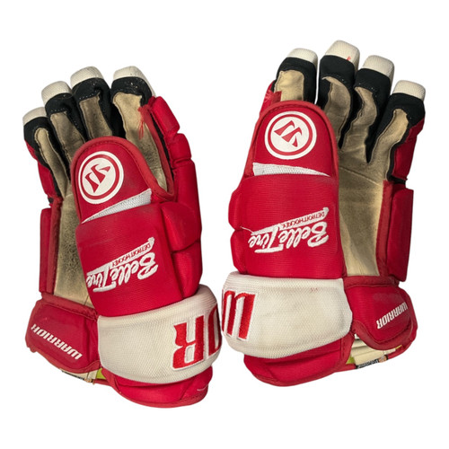 Vist Large View of Product Image Which is Used Warrior ALPHA PRO Senior Gloves Red 13"