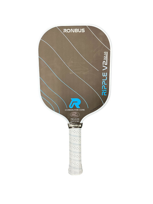 Vist Large View of Product Image Which is Used RONBUS RIPPLE V2 R1.14 Pickleball Racquet Carolina Blue