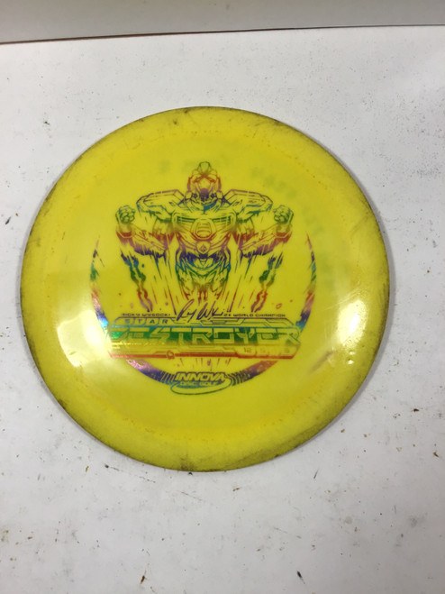 Vist Large View of Product Image Which is Used Innova STAR DESTROYER Disc Golf Driver Yellow 163g