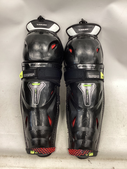 Vist Large View of Product Image Which is Used Bauer VAPOR HYPERLITE Intermediate Shin Guards Black 14"