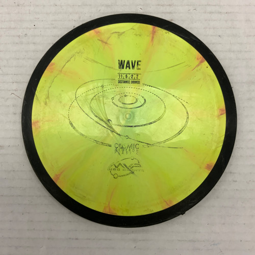 Vist Large View of Product Image Which is Used MVP COSMIC NEUTRON WAVE Disc Golf Driver Yellow 162g