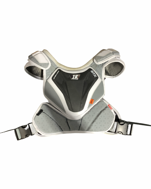 Vist Large View of Product Image Which is Used STX STALLION 1K Lacrosse Shoulder Pads White MD