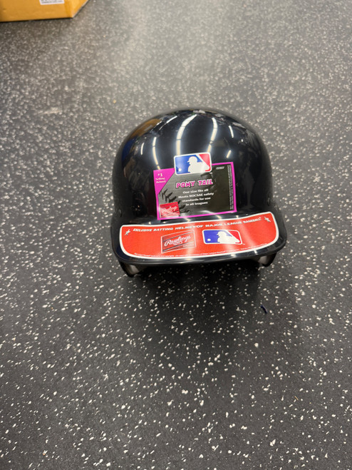 Vist Large View of Product Image Which is Used Rawlings PONY TAIL Batting Helmet No Mask Navy Blue One Size