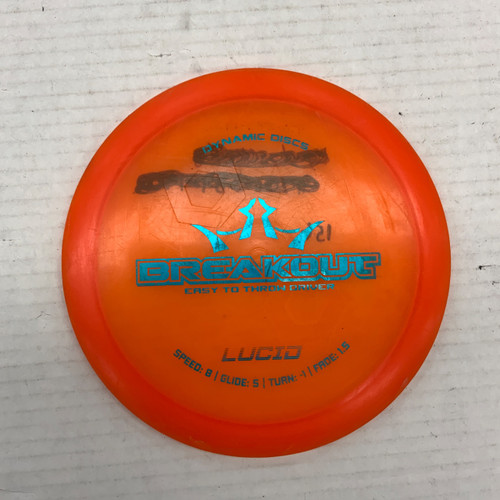 Vist Large View of Product Image Which is Used Dynamic Discs LUCID BREAKOUT Disc Golf Driver Orange 156g