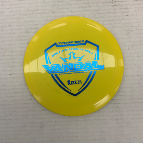 Vist Large View of Product Image Which is Used Dynamic Discs FUZION VANDAL Disc Golf Driver Yellow 174g