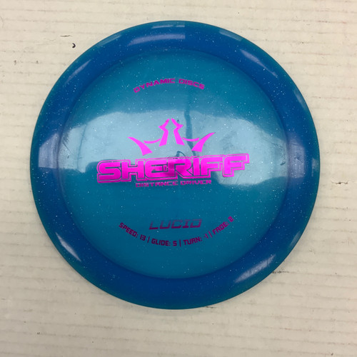 Vist Large View of Product Image Which is Used Dynamic Discs LUCID SHERIFF Disc Golf Driver Royal Blue 173g