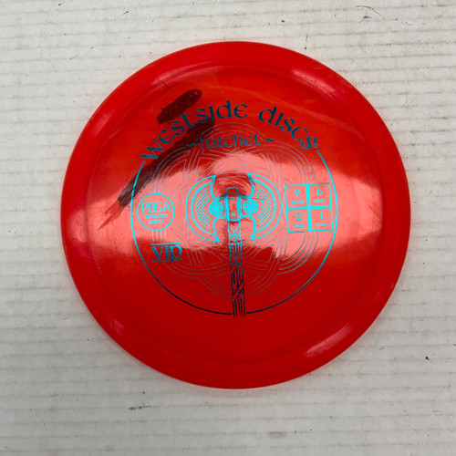 Vist Large View of Product Image Which is Used Westside VIP HATCHET Disc Golf Driver Red 163g