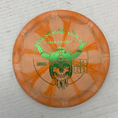 Vist Large View of Product Image Which is Used Westside ORIGIO UNDERWORLD Disc Golf Driver Orange 173g