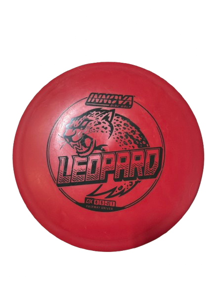 Vist Large View of Product Image Which is Used Innova DX LEOPARD Disc Golf Driver Red