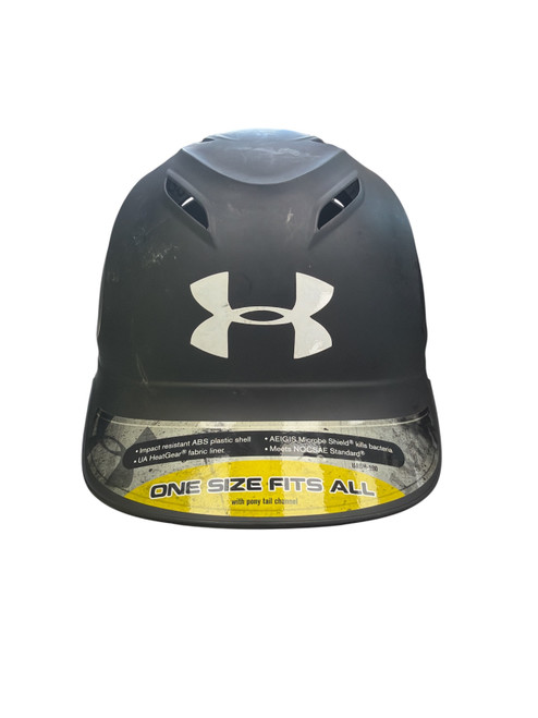 Vist Large View of Product Image Which is Used Under Armour BLACK HELMET Batting Helmet No Mask Black MD