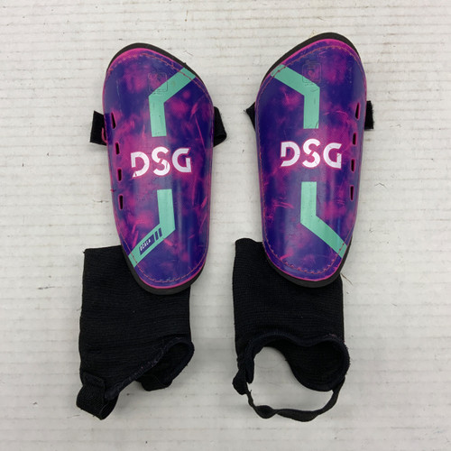 Vist Large View of Product Image Which is Used DSG Soccer Shin Guards Junior Purple LG