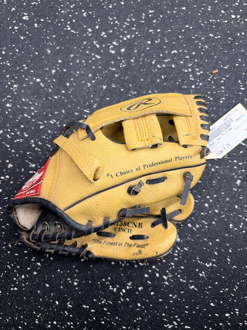 Vist Large View of Product Image Which is Used Rawlings PL15CNB BB/SB Glove RH Throw Tan 9"