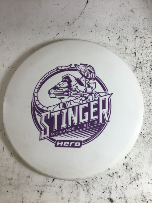 Vist Large View of Product Image Which is Used HERO STINGER Disc Golf Mid Range White 154g