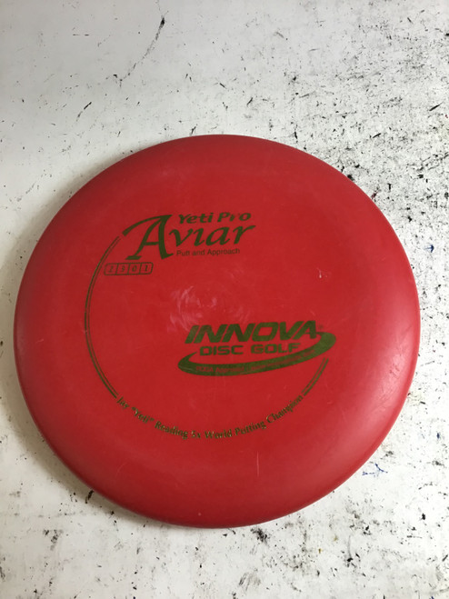 Vist Large View of Product Image Which is Used Innova YETI PRO AVIAR Disc Golf Putter Red 175g