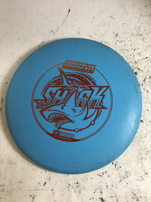 Vist Large View of Product Image Which is Used Innova DX SHARK Disc Golf Mid Range Royal Blue 150g