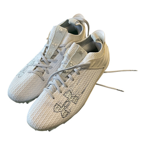 Vist Large View of Product Image Which is Used Under Armour BLUR SMOKE MC 2.0 LAX Cleats Mens White Senior 8
