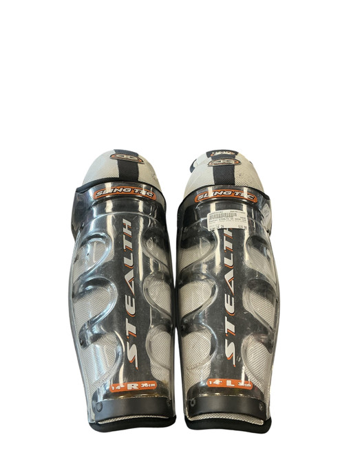 Vist Large View of Product Image Which is Used Easton STEALTH SHIN GUARDS Senior Shin Guards Grey 14"