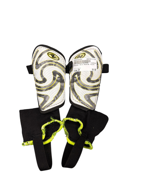 Vist Large View of Product Image Which is Used Soccer Shin Guards Youth White SM