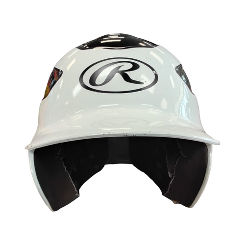 Vist Large View of Product Image Which is Used Rawlings RCFH Batting Helmet No Mask White MD