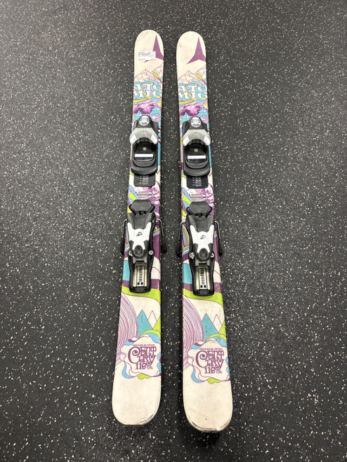 Vist Large View of Product Image Which is Used Atomic CENURY Girls DH Ski/Binding Purple 110 cm