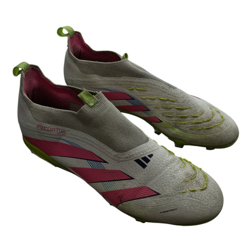 Vist Large View of Product Image Which is Used Adidas Soccer Cleats Pink And White Senior 6