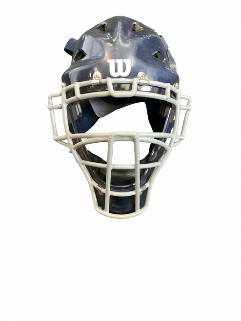 Vist Large View of Product Image Which is Used Wilson WTA4602 Catchers Helmet w/Mask Navy Blue One Size