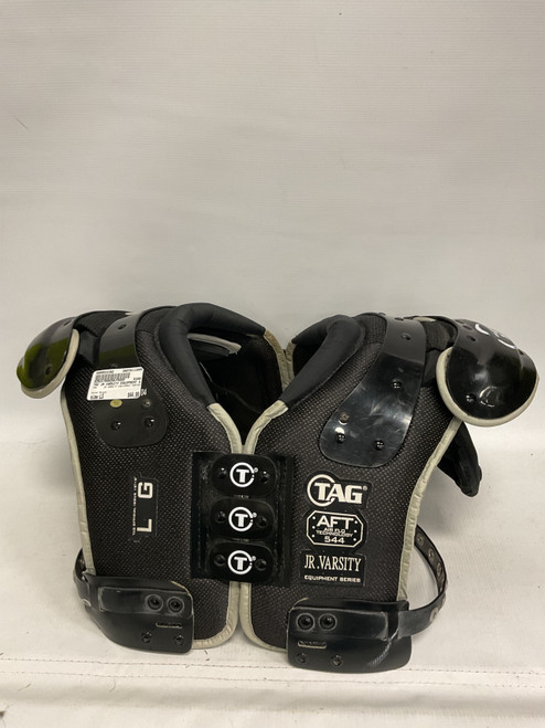 Vist Large View of Product Image Which is Used TAG JR VARSITY EQUIPMENT SERIES FB Shoulder Pads Black LG