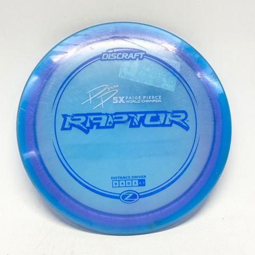 Vist Large View of Product Image Which is Used Discraft PAIGE PIERCE Z LINE RAPTOR Disc Golf Driver Royal Blue 174g