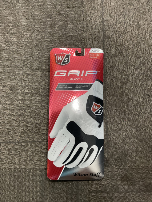 Vist Large View of Product Image Which is Used Wilson GRIP SOFT Mens Golf Glove White XL