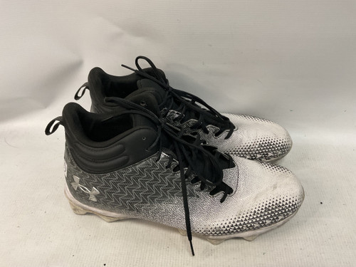 Vist Large View of Product Image Which is Used Under Armour Adult FB Cleats Black And White Senior 13