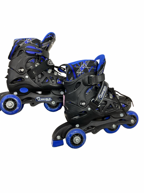 Vist Large View of Product Image Which is Used Chicago Junior Rec Fitness Skates Navy Blue Adjustable