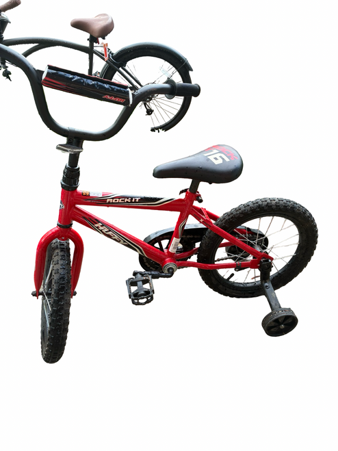 Vist Large View of Product Image Which is Used Huffy ROCK IT Training Wheel Bike Boys Red 16"
