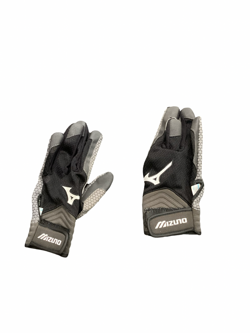 Vist Large View of Product Image Which is Used Mizuno BB/SB Batting Gloves Black LG