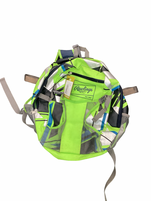 Vist Large View of Product Image Which is Used Rawlings NEON BACKPACK BB/SB Player Backpack Neon Green