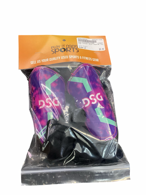 Vist Large View of Product Image Which is Used Dsg Soccer Shin Guards Youth Purple LG