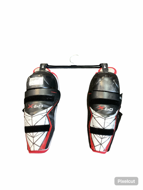 Vist Large View of Product Image Which is Used Bauer X60 Intermediate Shin Guards Black 11"