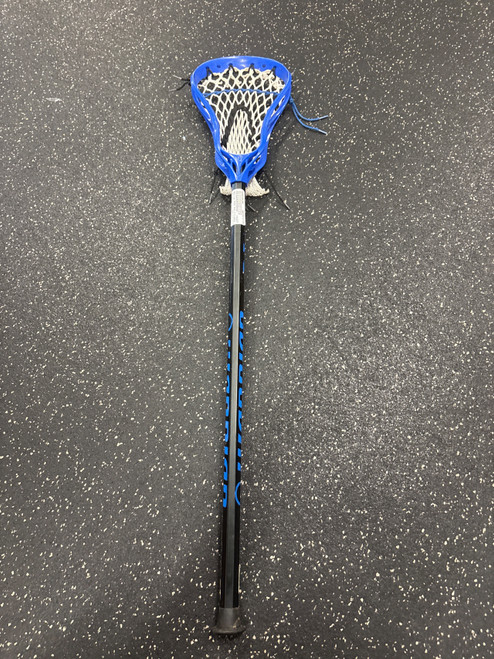 Vist Large View of Product Image Which is Used Warrior MINI EVO 4 Jr Atk/Mid Complete Stick Royal Blue
