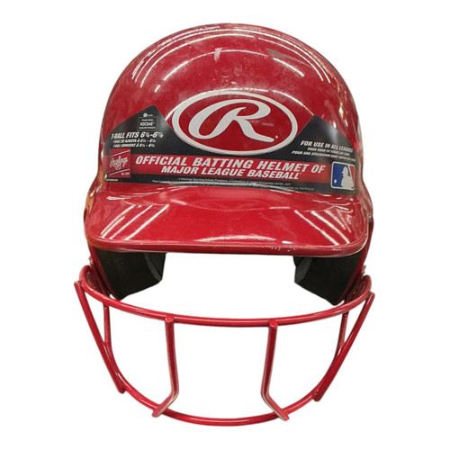 Vist Large View of Product Image Which is Used Rawlings MLTBH-R1 Batting Helmet w/Mask Red SM