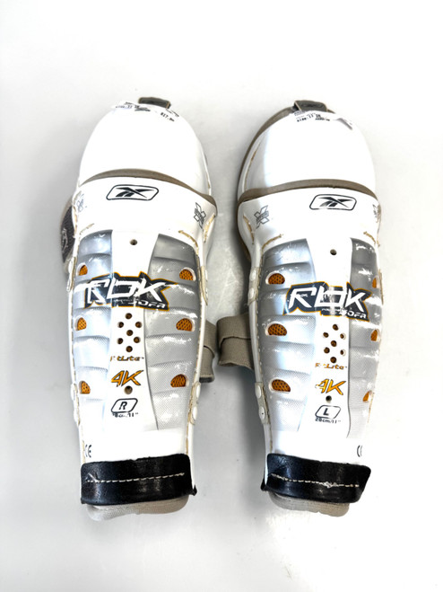 Vist Large View of Product Image Which is Used Reebok 4K Junior Shin Guards White 11"