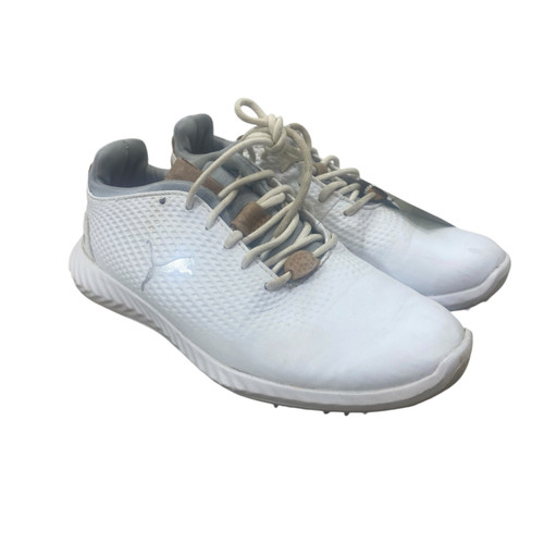 Vist Large View of Product Image Which is Used Puma Jr Golf Shoes White Youth 13.0