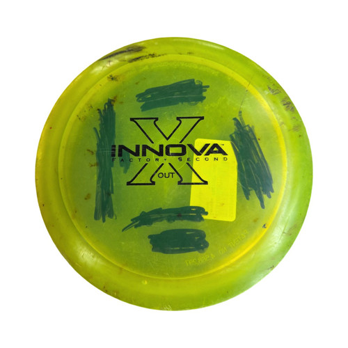 Vist Large View of Product Image Which is Used Innova FACTORY 2ND X OUT Disc Golf Driver Yellow