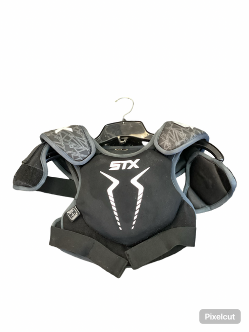 Vist Large View of Product Image Which is Used STX STALLION 75 Lacrosse Shoulder Pads Black SM