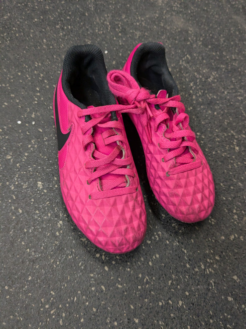 Vist Large View of Product Image Which is Used Nike Soccer Cleats Pink Youth 13.0