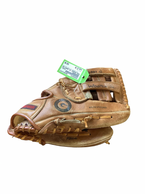 Vist Large View of Product Image Which is Used GAME BREAKER TOP GRAIN COW HIDE BB/SB Glove RH Throw Tan 12"