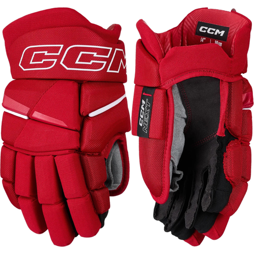 Vist Large View of Product Image Which is CCM Next 10-inch Junior Hockey Gloves, Red/White