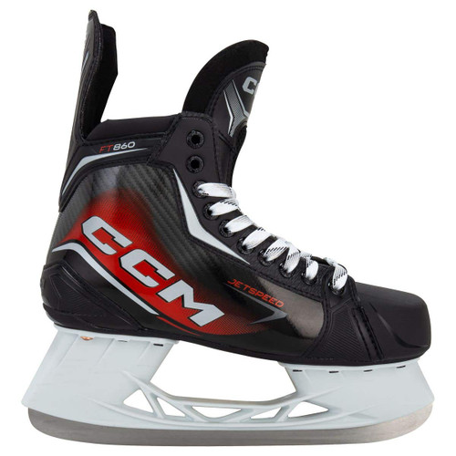 Vist Large View of Product Image Which is CCM Jetspeed FT860 Hockey Skates, Black/Red/White