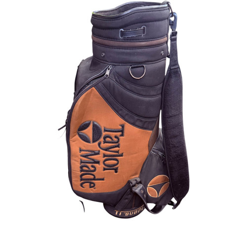 Vist Large View of Product Image Which is Used Vintage Taylormade FIND YOUR GAME Mens Cart Bag Brown And Black