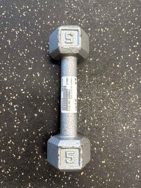 Vist Large View of Product Image Which is Used 5-LB HEX DUMBBELL Hex Dumbbell (Each) 5 lb