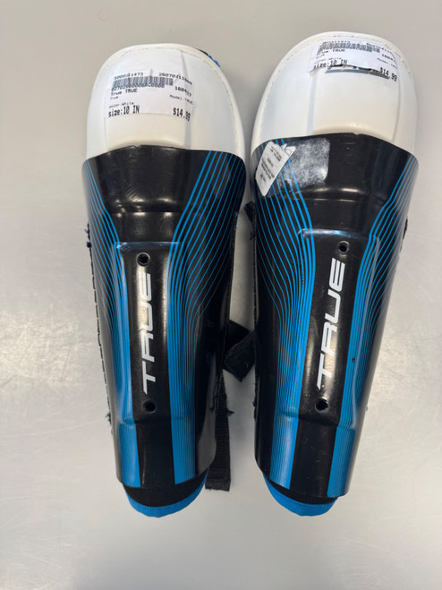 Vist Large View of Product Image Which is Used True TRUE Youth Shin Guards White 10"