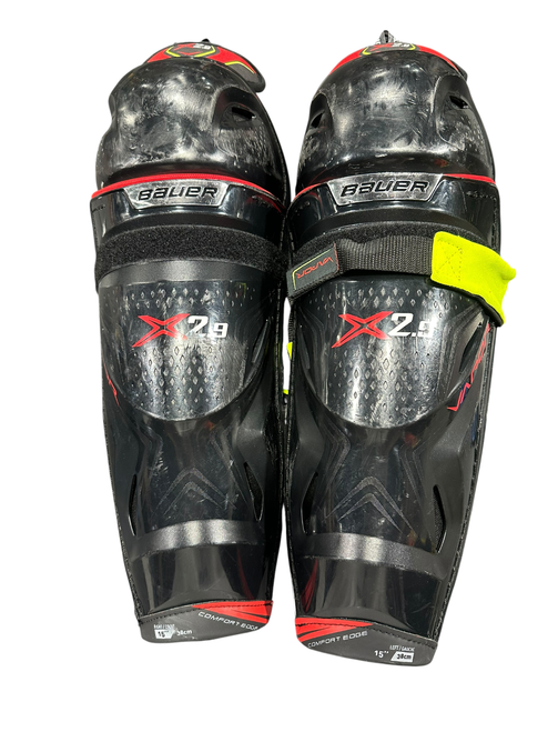 Vist Large View of Product Image Which is Used Bauer VAPOR X2.9 Senior Shin Guards Black 15"